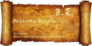 Melicska Rozita névjegykártya